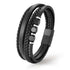 Lederarmband Personalisiert mit Gravur Herren schwarz